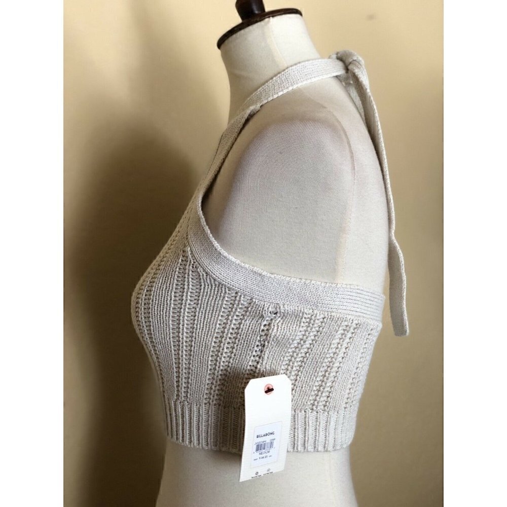 Billabong Womens Ivory Knit Sands Halter Crop Top - Picture 3 of 9